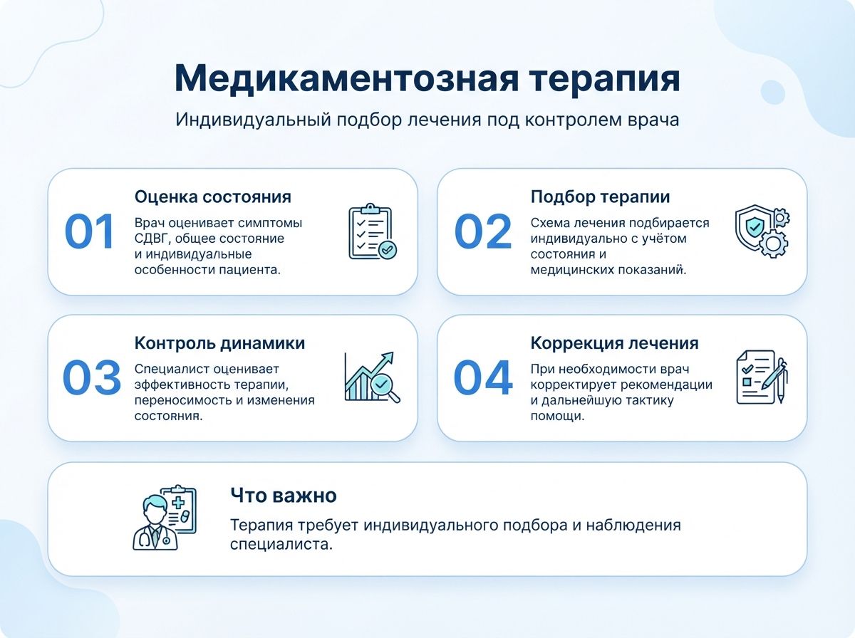 Лечение СДВГ в Никольском у детей и взрослыхинфографика